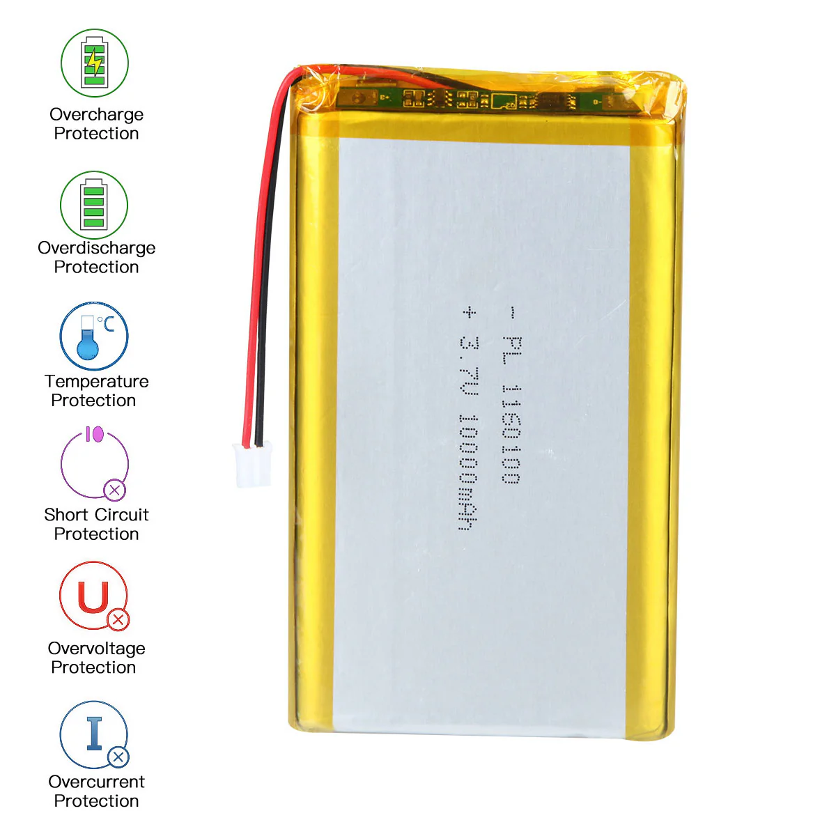 YDL Wholesale 1160100 3.7V 10000mAh Rechargeable  lithium Polymer battery Pack - Image 6