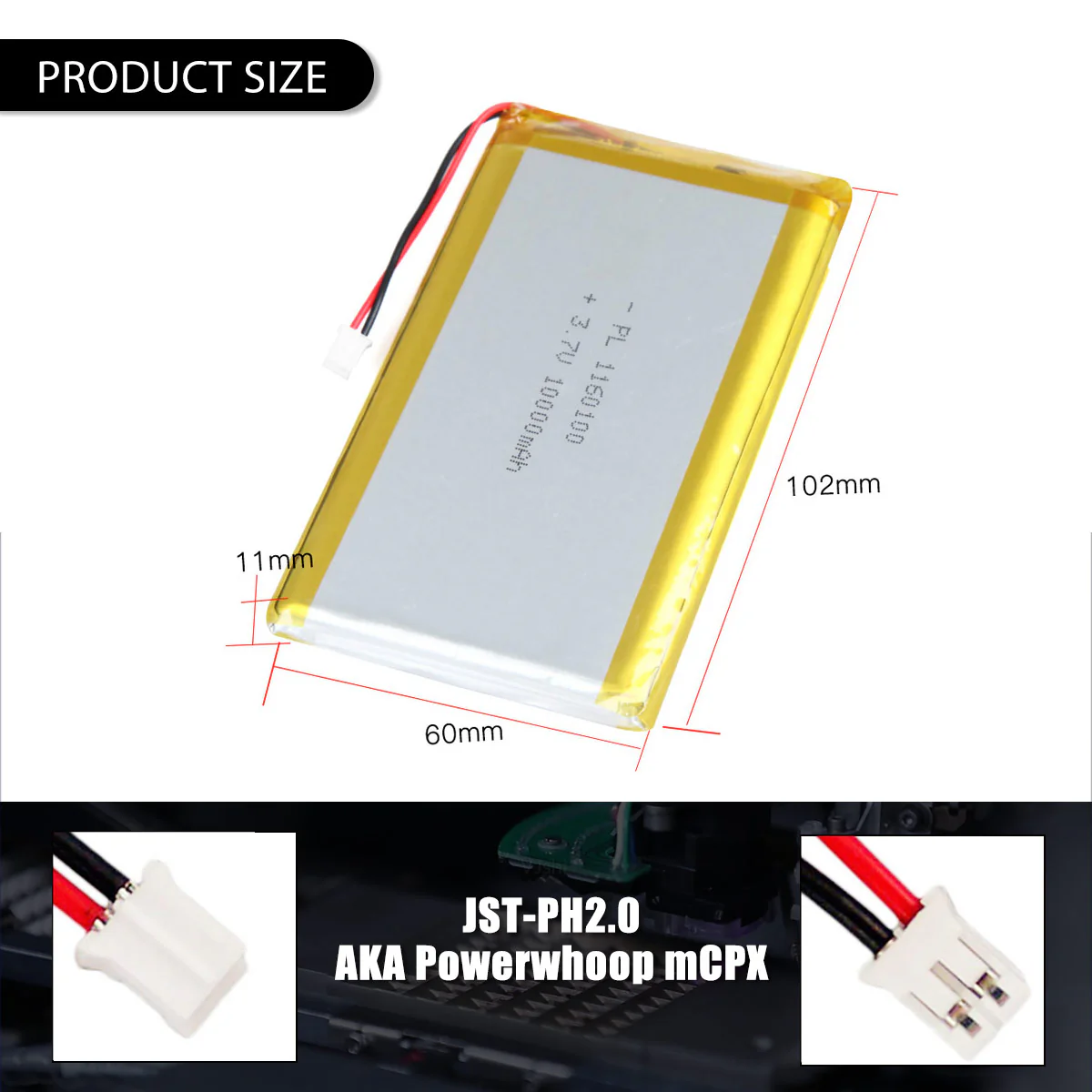 YDL Wholesale 1160100 3.7V 10000mAh Rechargeable  lithium Polymer battery Pack - Image 7