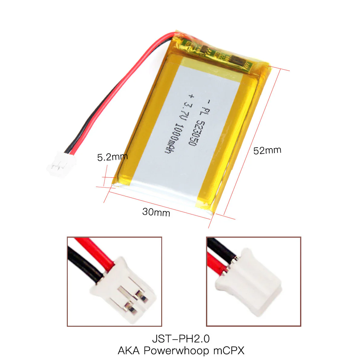 YDL 3.7V 800mAh 523050 Rechargeable  Lithium  Polymer Battery - Image 4