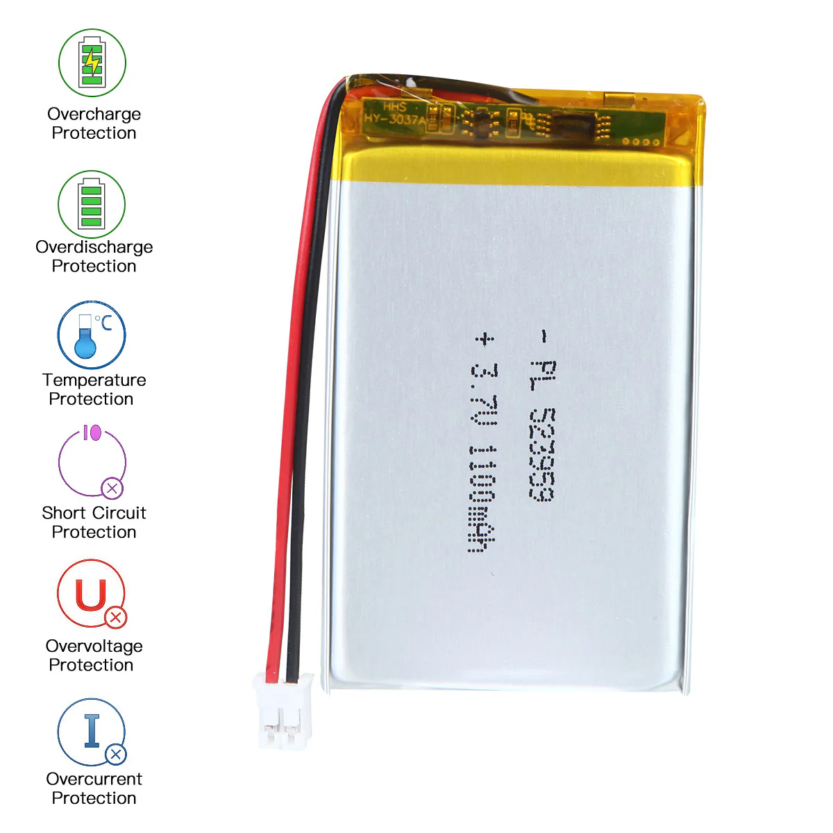 YDL 3.7V 1100mAh 523959 Rechargeable Lithium Polymer Battery Length 61mm - Image 5
