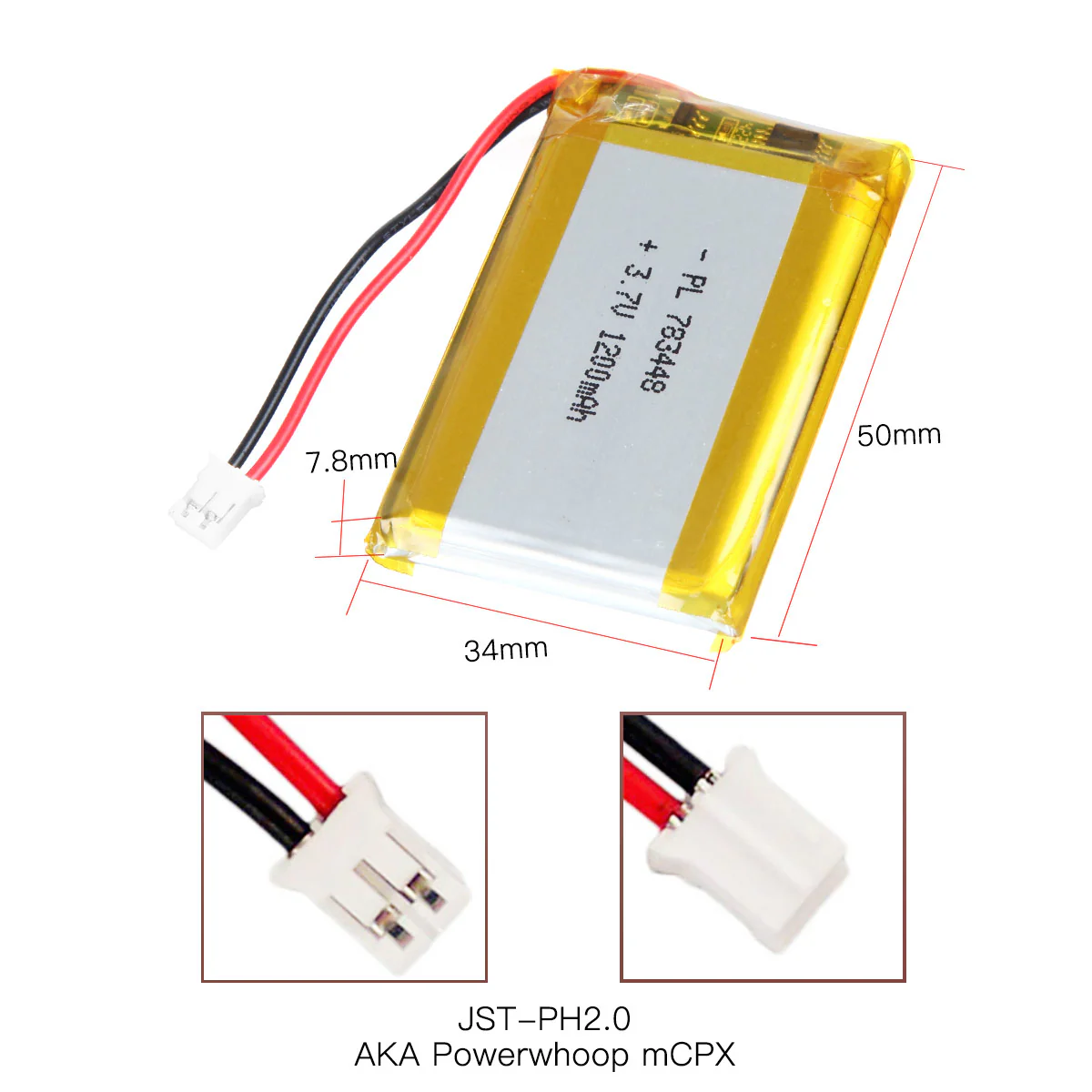 YDL 3.7V 1200mAh 783448 Rechargeable Lithium Polymer Battery - Image 4