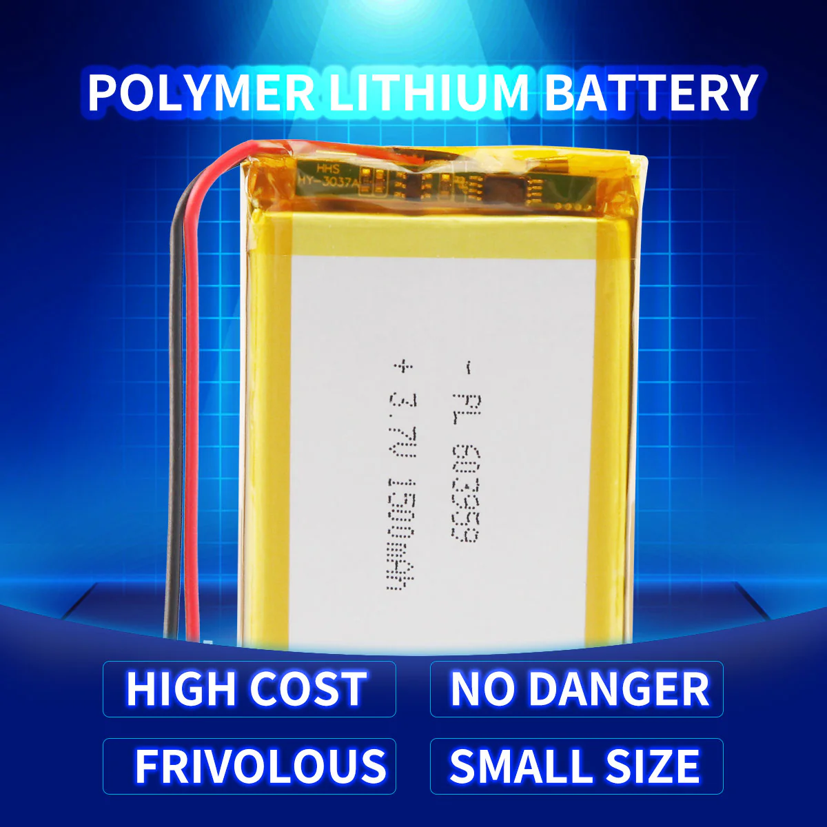 3.7V 1500mAh 603959 Rechargeable Lithium Polymer Battery Length 61mm - Image 2