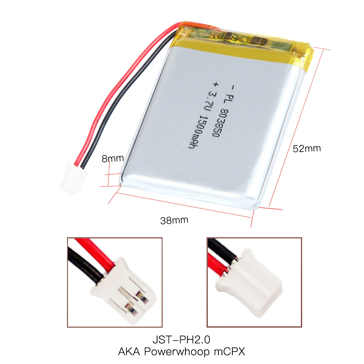 YDL 3.7V 1500mAh 803850 Rechargeable Lithium Polymer Battery - Image 5