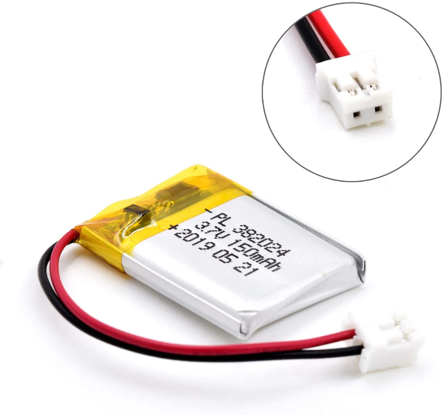 YDL 3.7V 150mAh 382024 Rechargeable Lithium Polymer Battery Length 26mm - Image 3