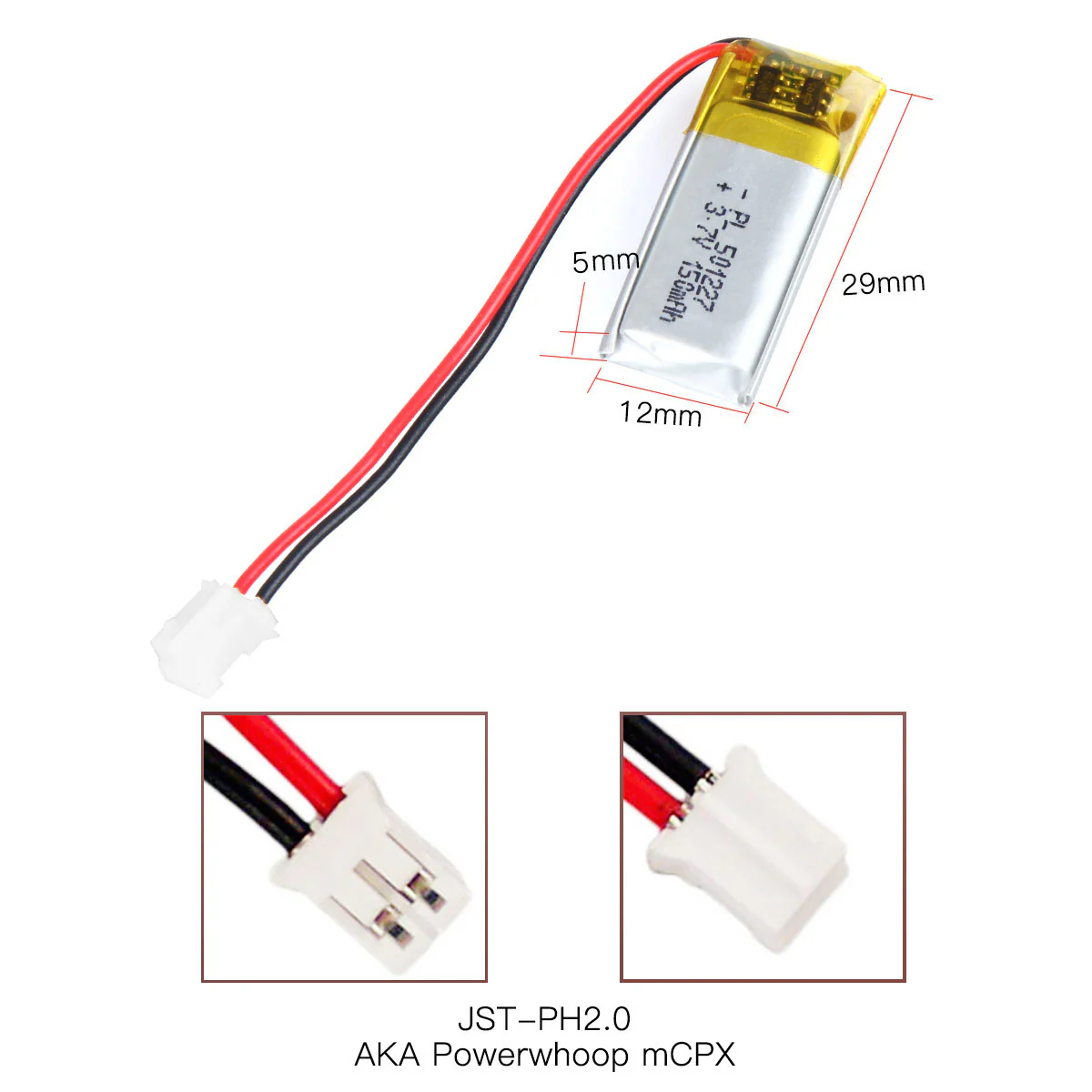 YDL 3.7V 150mAh 402025 Rechargeable Lithium Polymer Battery Length 27mm - Image 5