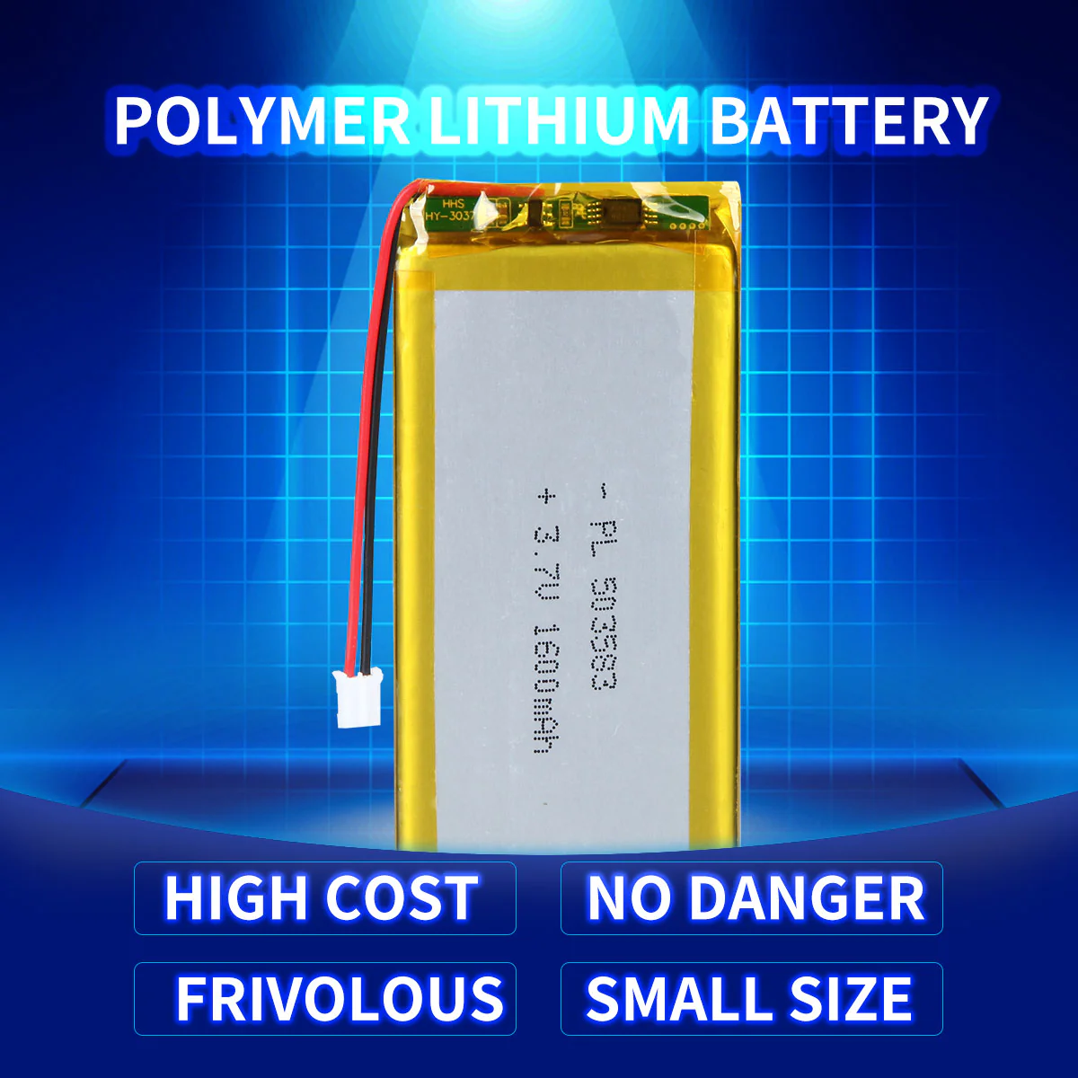 YDL 3.7V 1600mAh 503583 Rechargeable Lithium Polymer Battery Length 85mm - Image 2