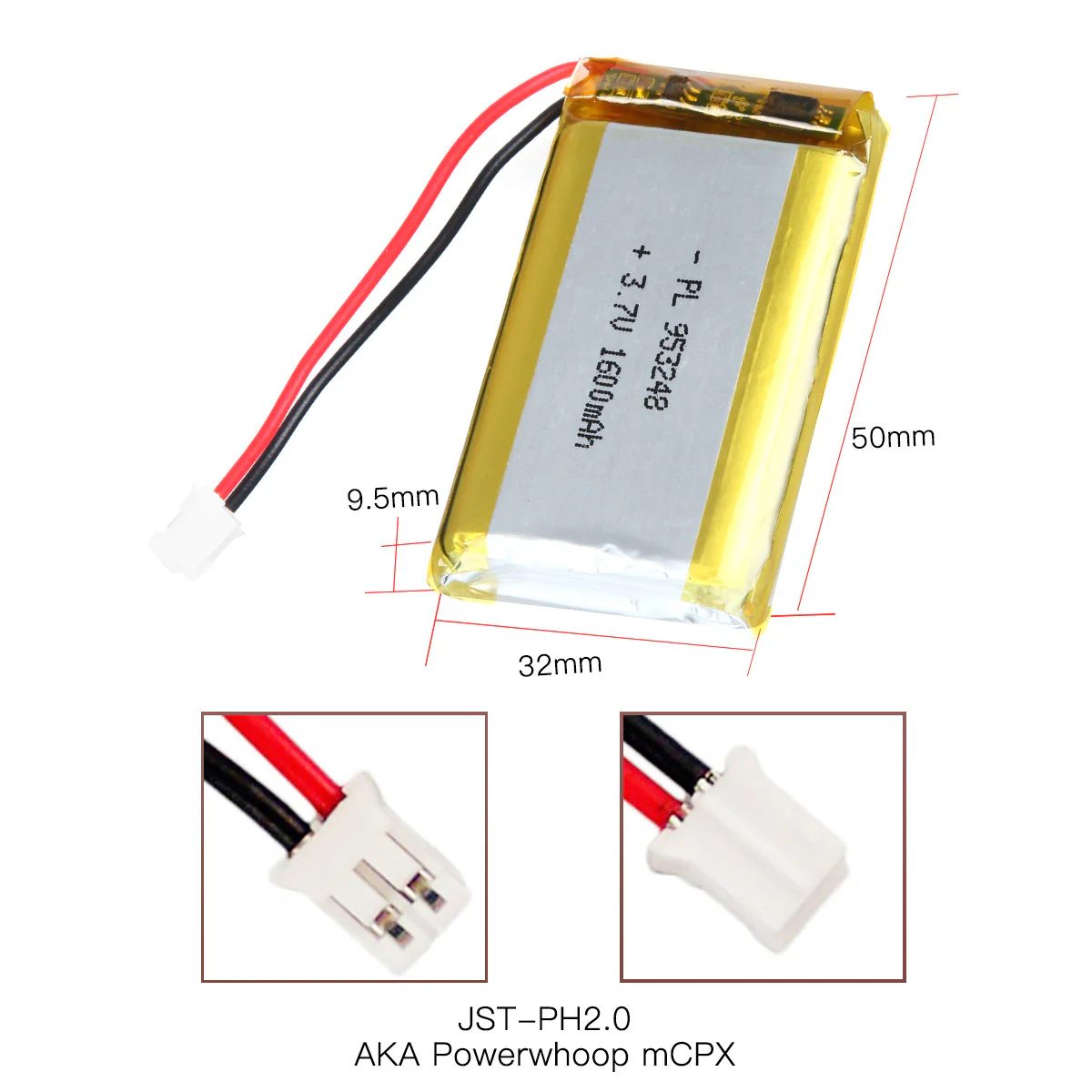 YDL 3.7V 1600mAh 953248 Rechargeable Lithium  Polymer Battery - Image 5
