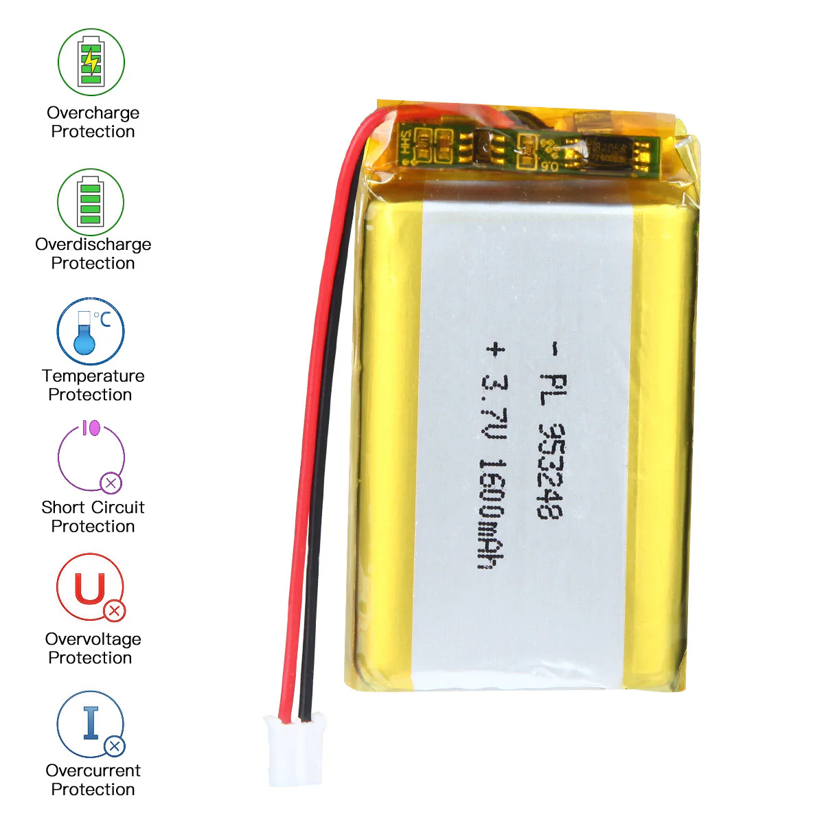 YDL 3.7V 1600mAh 953248 Rechargeable Lithium  Polymer Battery - Image 6