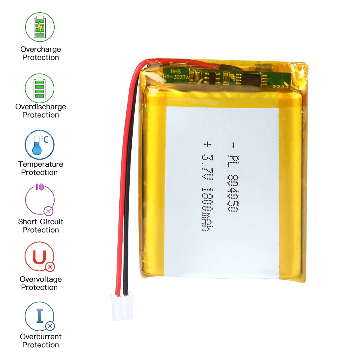 3.7V 2000mAh 804050 Rechargeable Lithium  Polymer Battery - Image 6