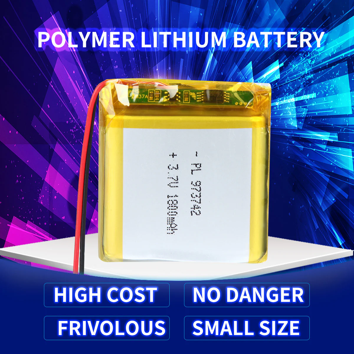 YDL 3.7V 1800mAh 973742 Rechargeable Lithium Polymer Battery Length 44mm - Image 2