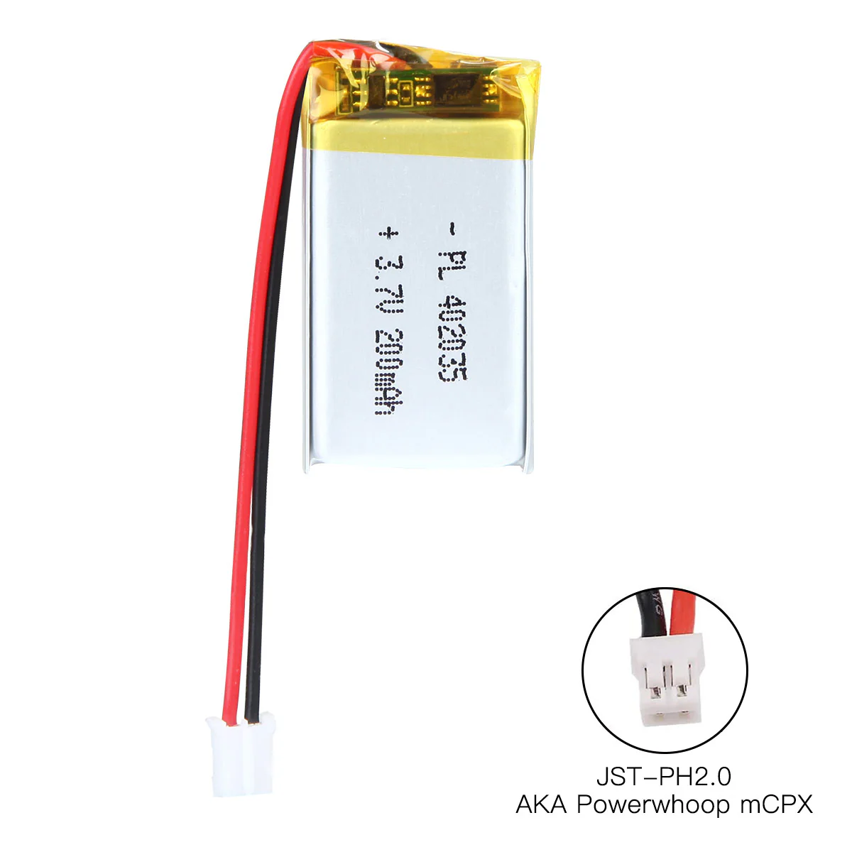 YDL 3.7V 200mAh 402035 Rechargeable Lithium Polymer Battery Length 37mm - Image 4