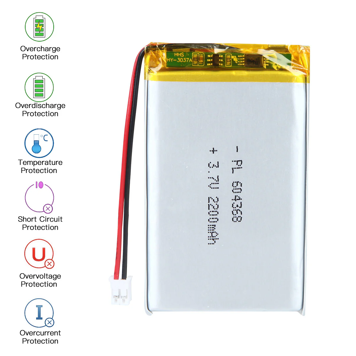YDL 3.7V 2200mAh 604368 Rechargeable Lithium Polymer Battery - Image 5