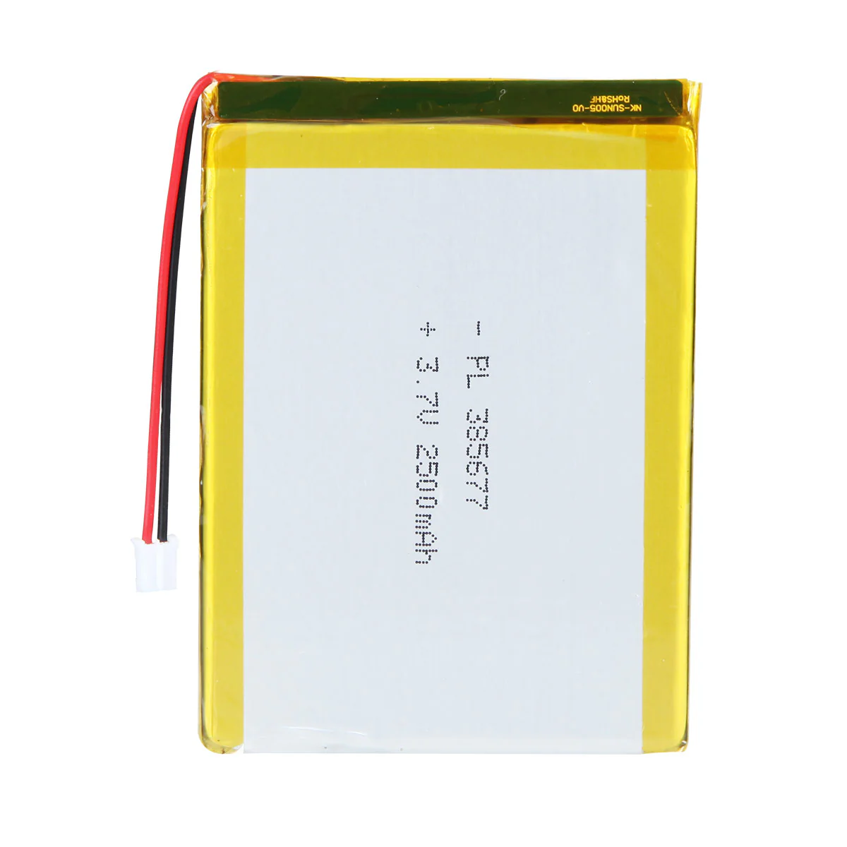 YDL 3.7V 2500mAh 385677 Rechargeable Lithium Polymer Battery Length 79mm