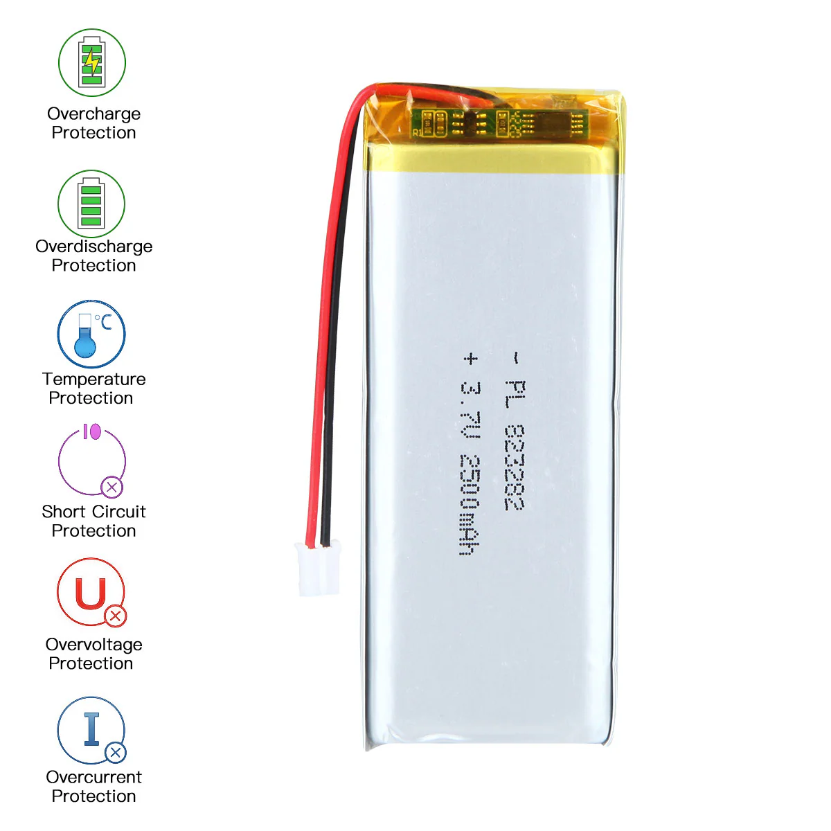 YDL 3.7V 2500mAh 823282 Rechargeable Lithium  Polymer Battery - Image 5