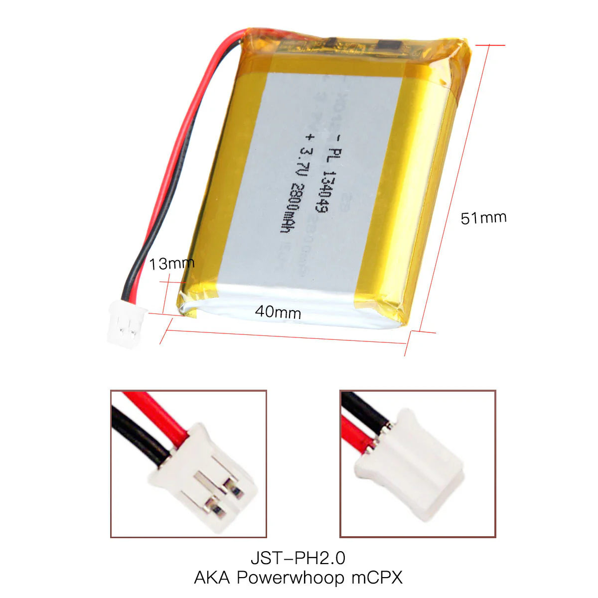 YDL 3.7V 2800mAh 134049 Rechargeable Lithium  Polymer Battery - Image 4
