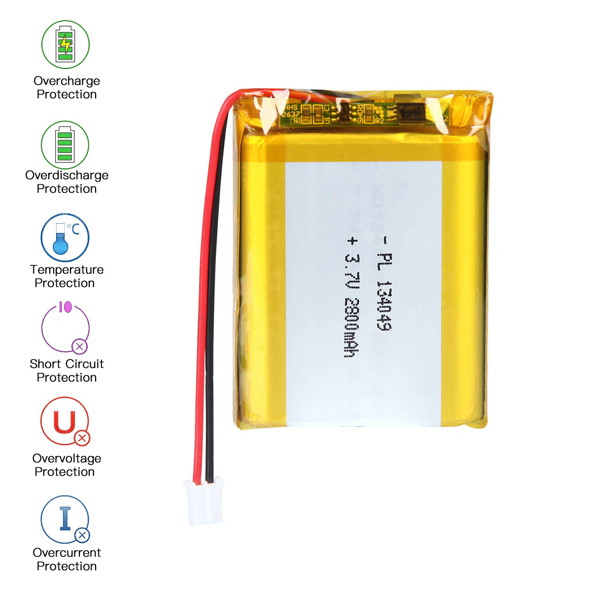 YDL 3.7V 2800mAh 134049 Rechargeable Lithium  Polymer Battery - Image 5