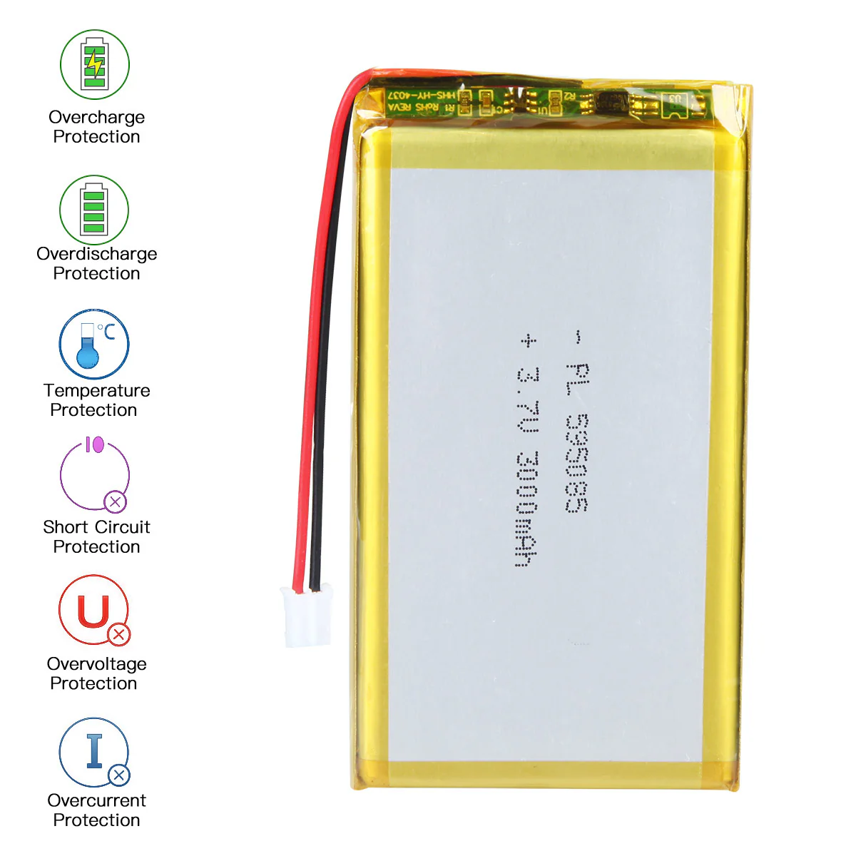 YDL 3.7V 3000mAh 595085 Rechargeable Lithium Polymer Battery - Image 5
