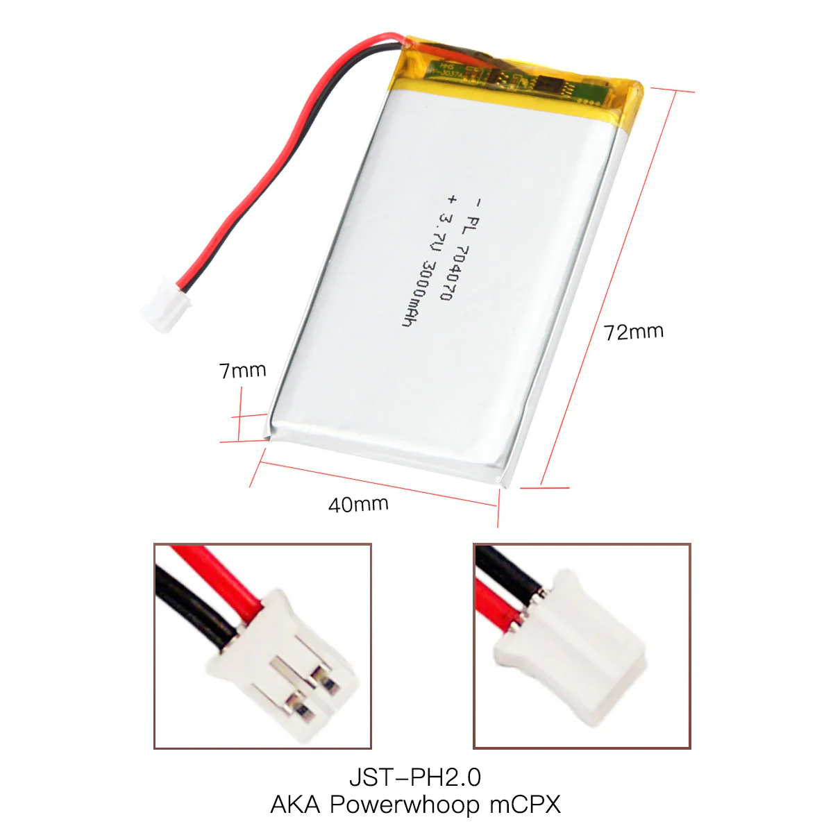YDL 3.7V 2800mAh 704070/804070 Rechargeable Lithium  Polymer Battery - Image 4