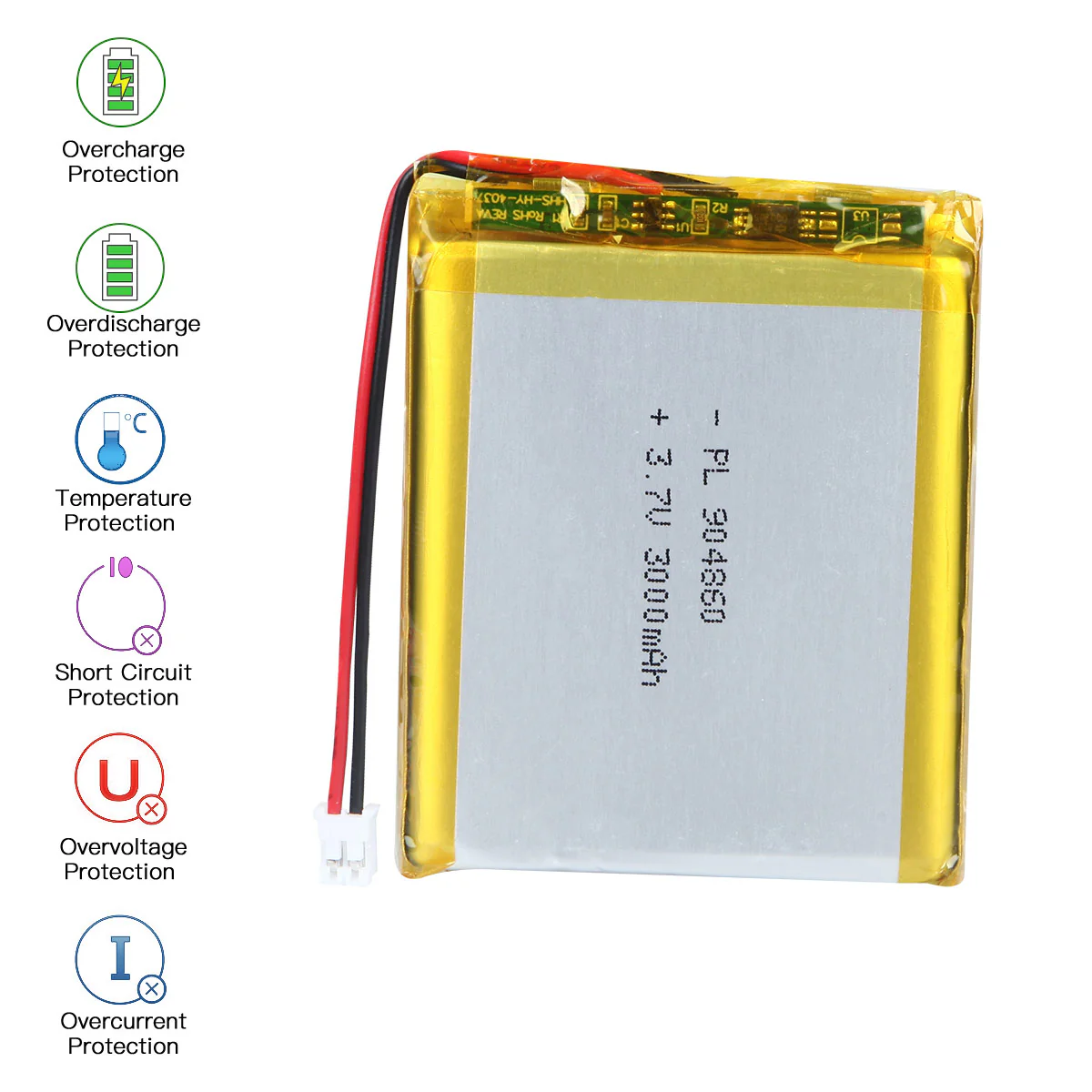 YDL 3.7V 3000mAh 904860 Rechargeable Lithium  Polymer Battery - Image 5