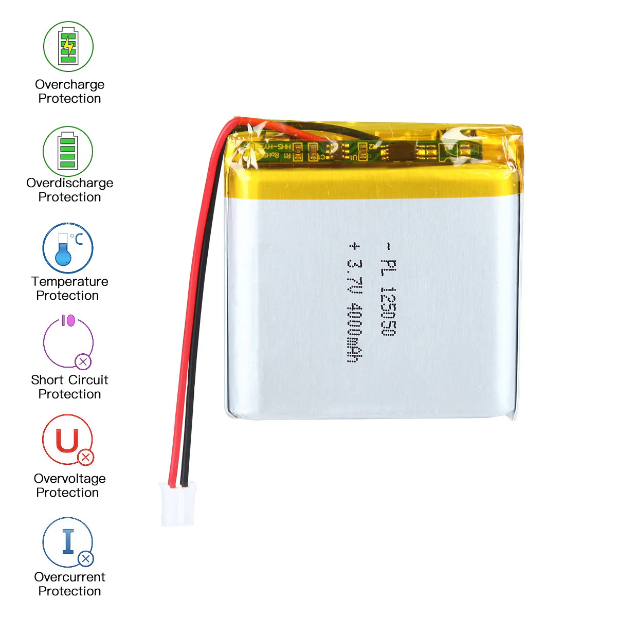 YDL 3.7V 4000mAh 125050 Rechargeable Lithium  Polymer Battery - Image 5