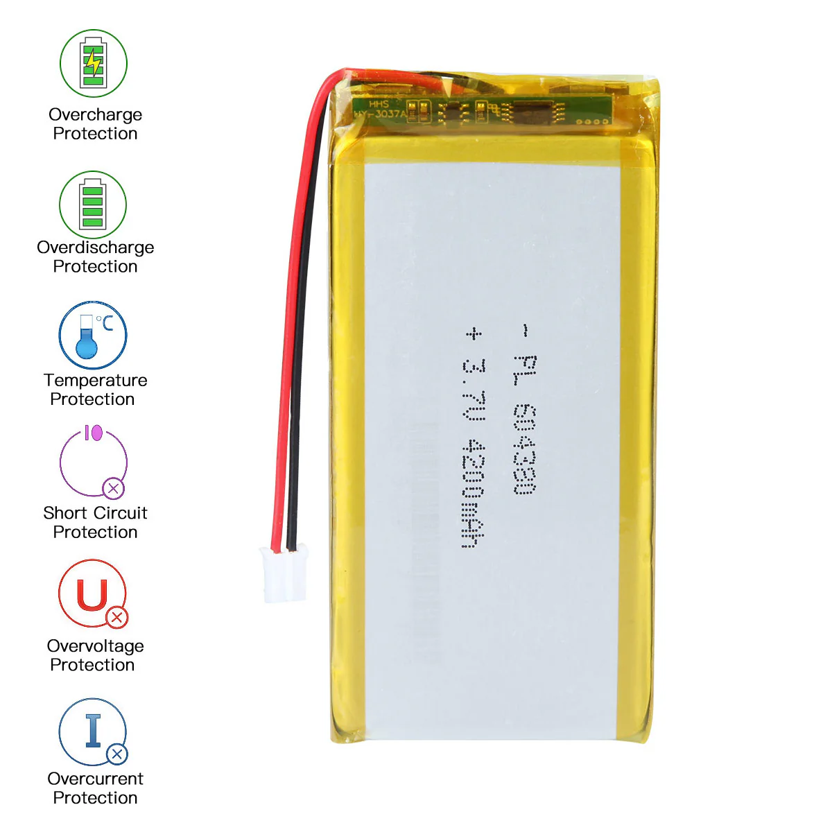 YDL 3.7V 4200mAh 604380 Rechargeable Lithium Polymer Battery - Image 3