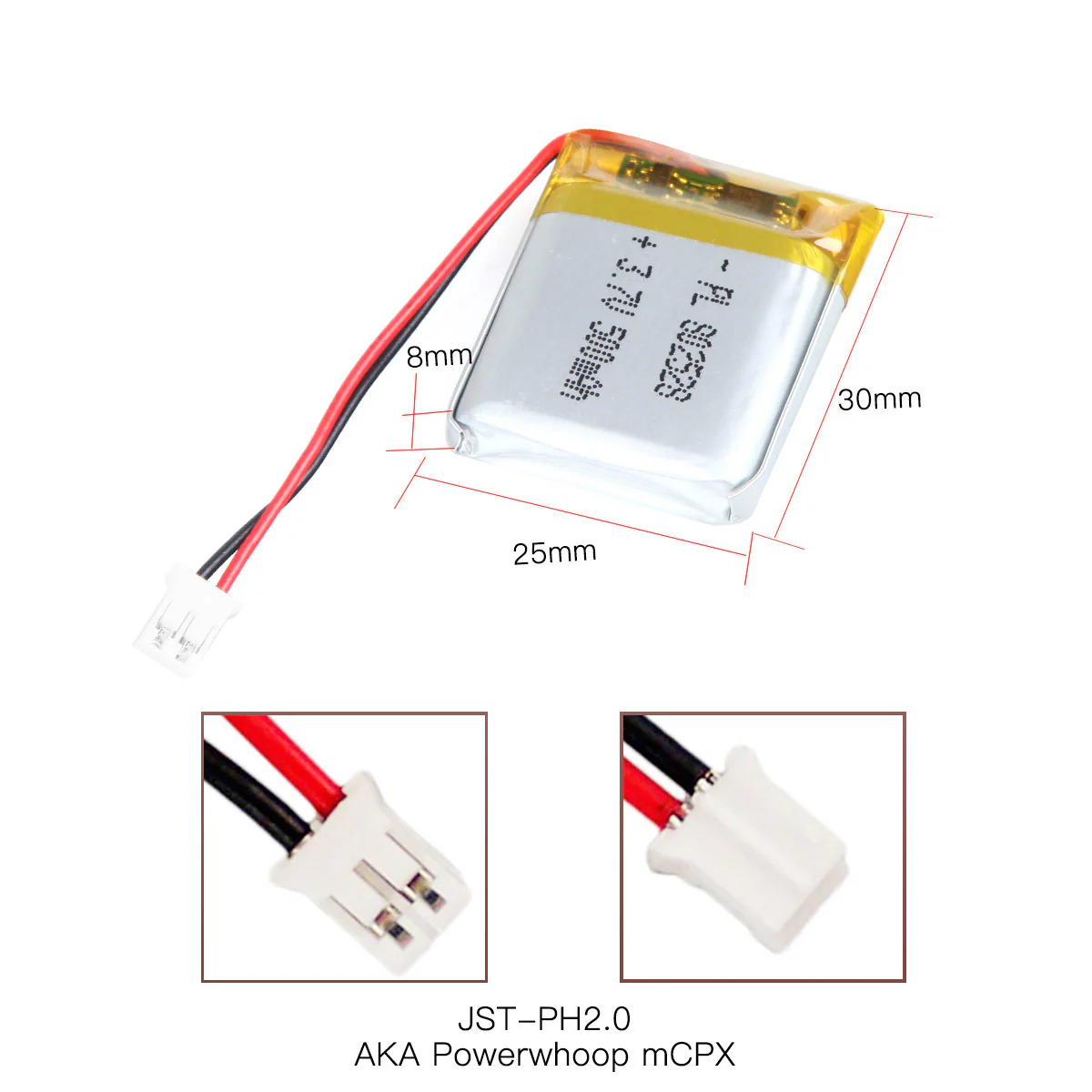 3.7V 500mAh 802528 Rechargeable Lithium Polymer Battery - Image 4