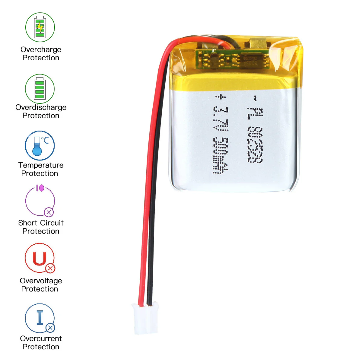3.7V 500mAh 802528 Rechargeable Lithium Polymer Battery - Image 5