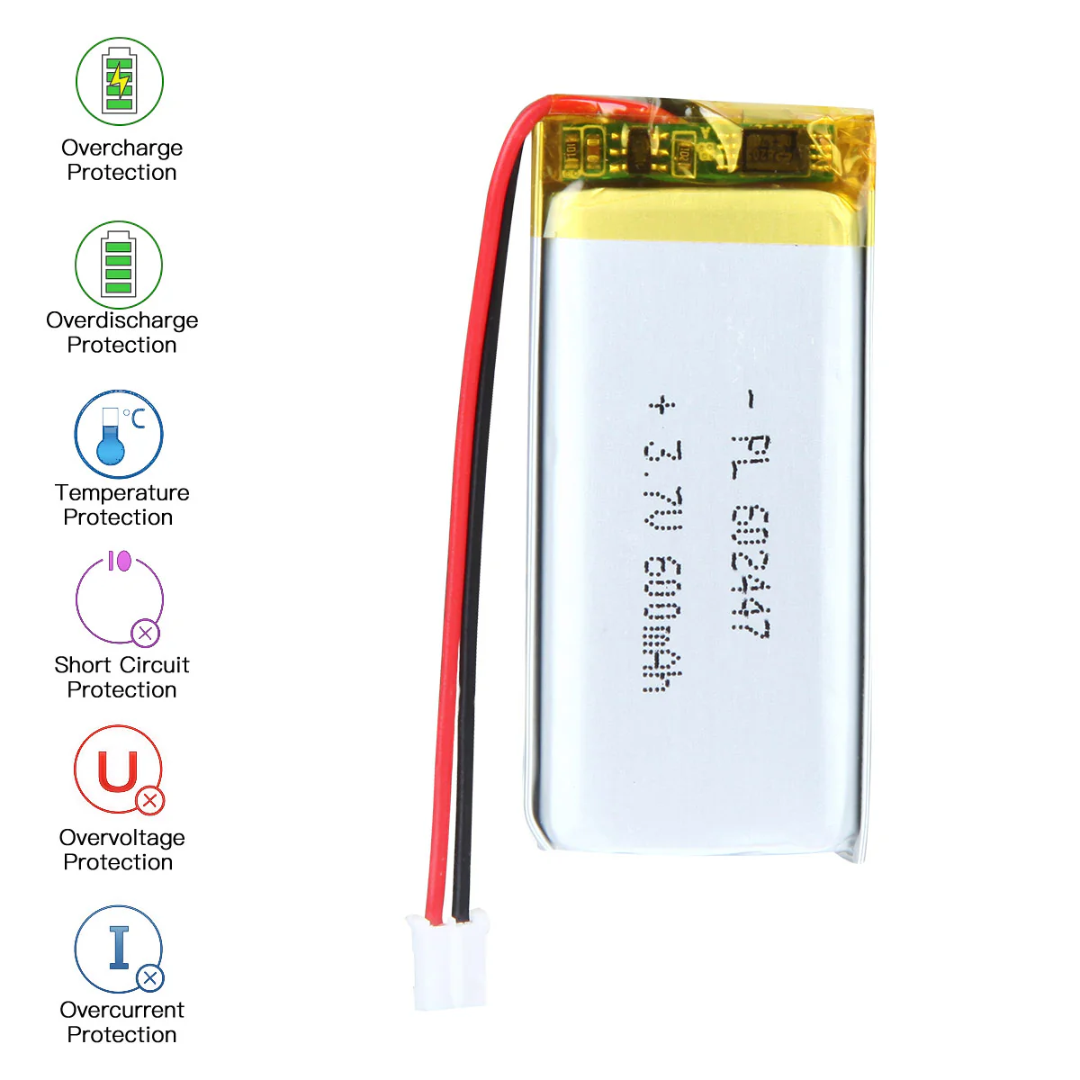 YDL 3.7V 600mAh 602447 Rechargeable Lithium Polymer Battery - Image 5