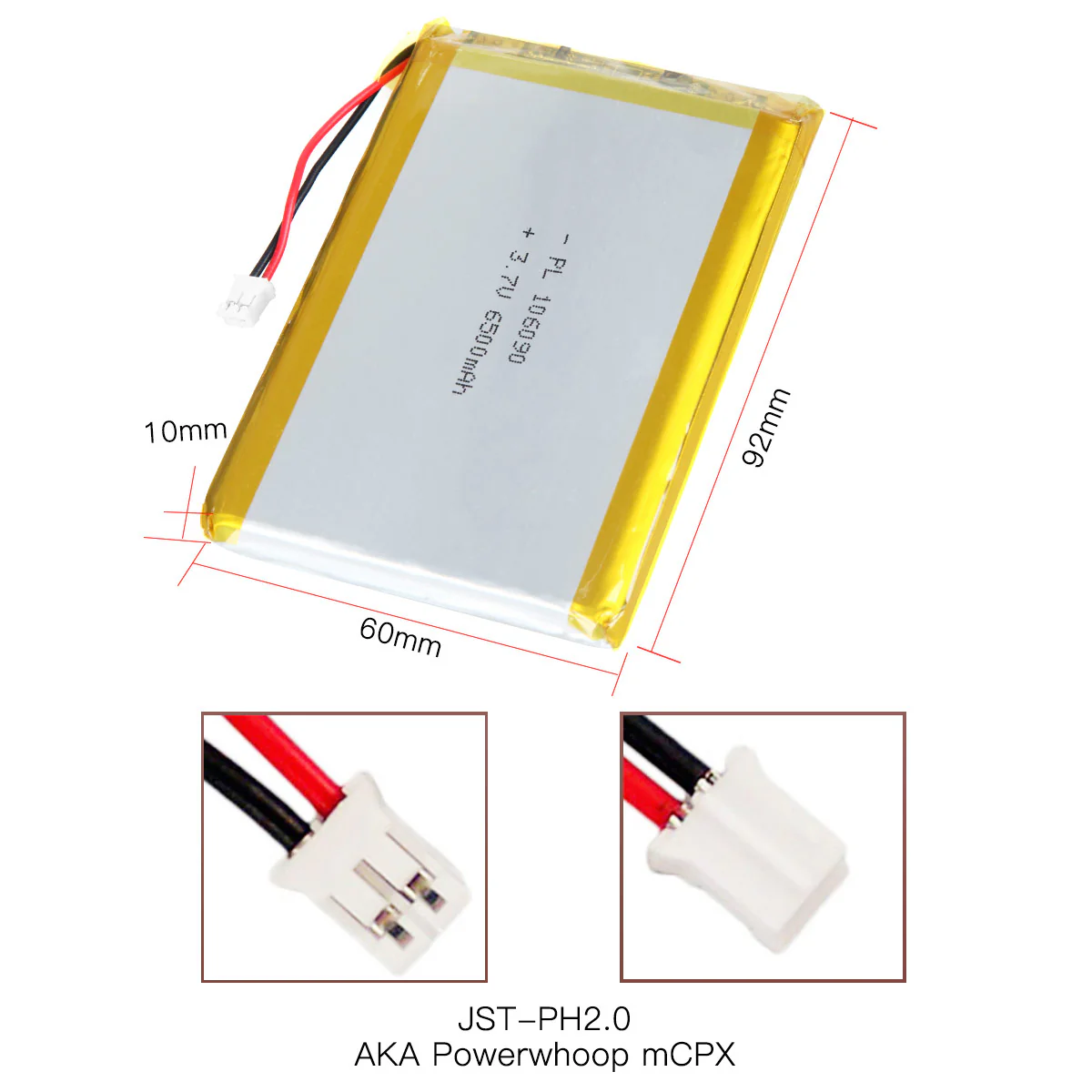YDL 3.7V 6500mAh 106090 Rechargeable Lithium Polymer Battery Length 92mm - Image 4