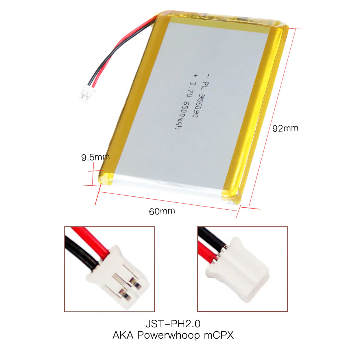 YDL 3.7V 6500mAh 956090 Rechargeable Lithium Polymer Battery Length 92mm - Image 4