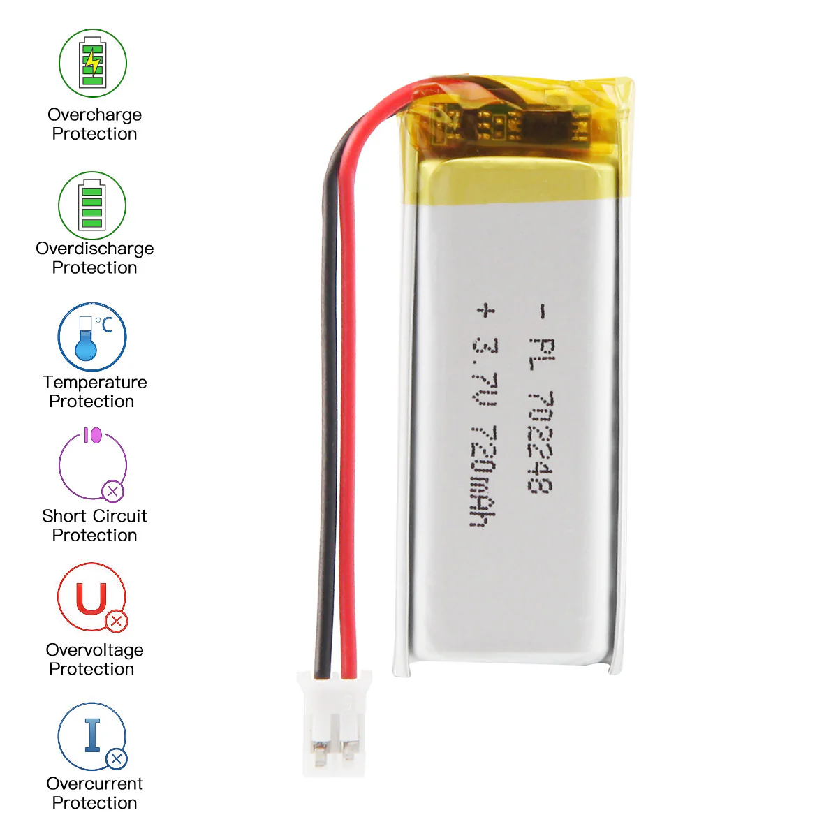 YDL 3.7V 720mAh 702248 Lithium Polymer Battery Pack - Image 5