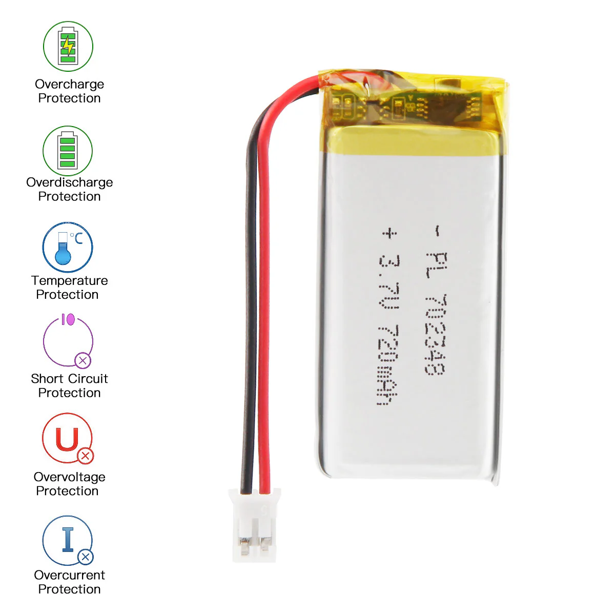 YDL 3.7V 720mAh 702348 Rechargeable Lithium Polymer  Battery - Image 5