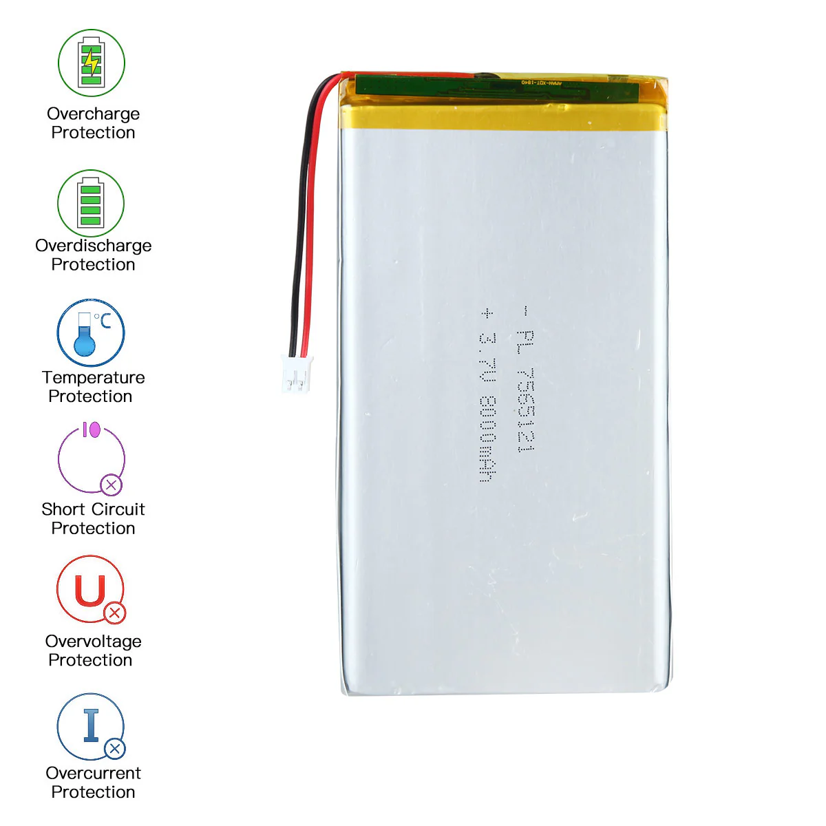 YDL 3.7V 8000mAh 7565121 Rechargeable Lithium  Polymer Battery - Image 5