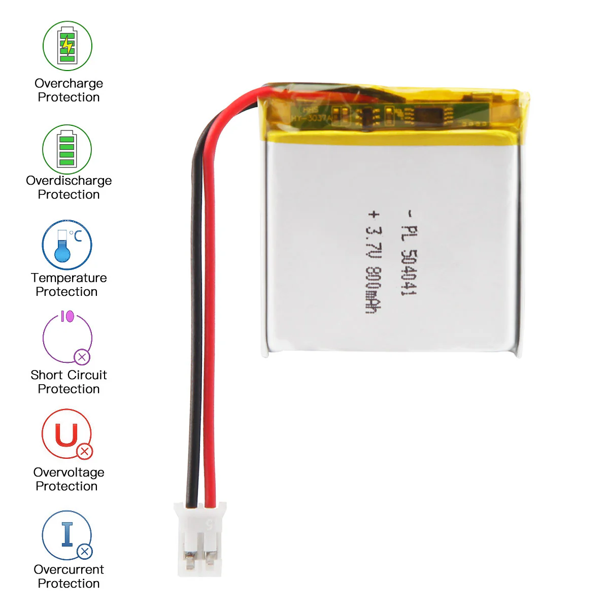 YDL 3.7V 800mAh 504041 Rechargeable Lithium Polymer Battery Length 43mm - Image 5