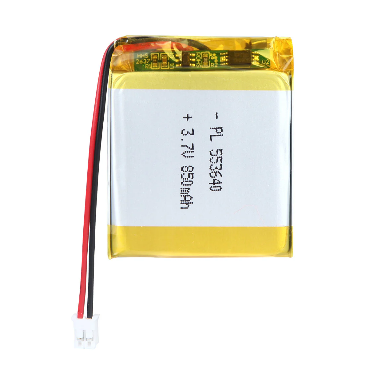 YDL 3.7V 850mAh 553640 Rechargeable Lipo Battery Length 42mm