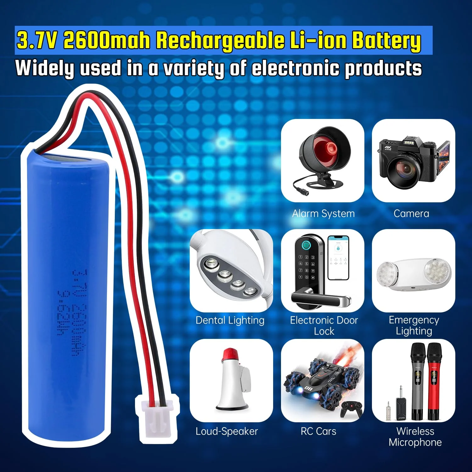 YDL 3.7V 2600mAh Li-ion Rechargeable Batteries Replacement Batteries for Electronics, Toys, Lighting, Equipment - Image 6