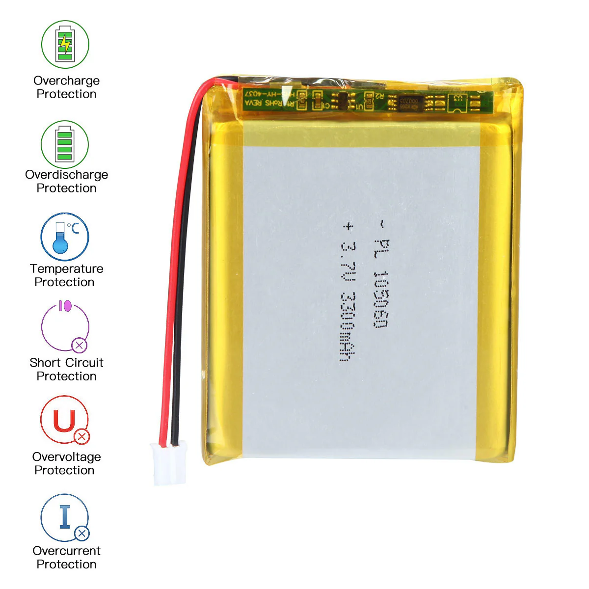 3.7V 3300mAh 105060 Rechargeable Lithium Polymer Battery - Image 4