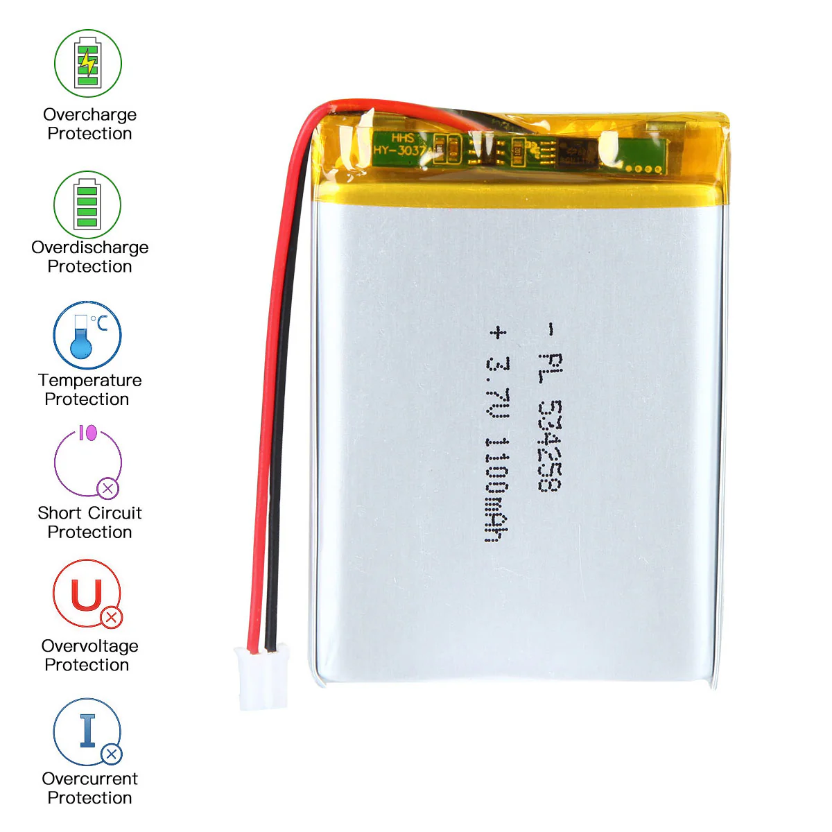 3.7V 1100mAh 534258 Rechargeable Lithium Polymer Battery - Image 4