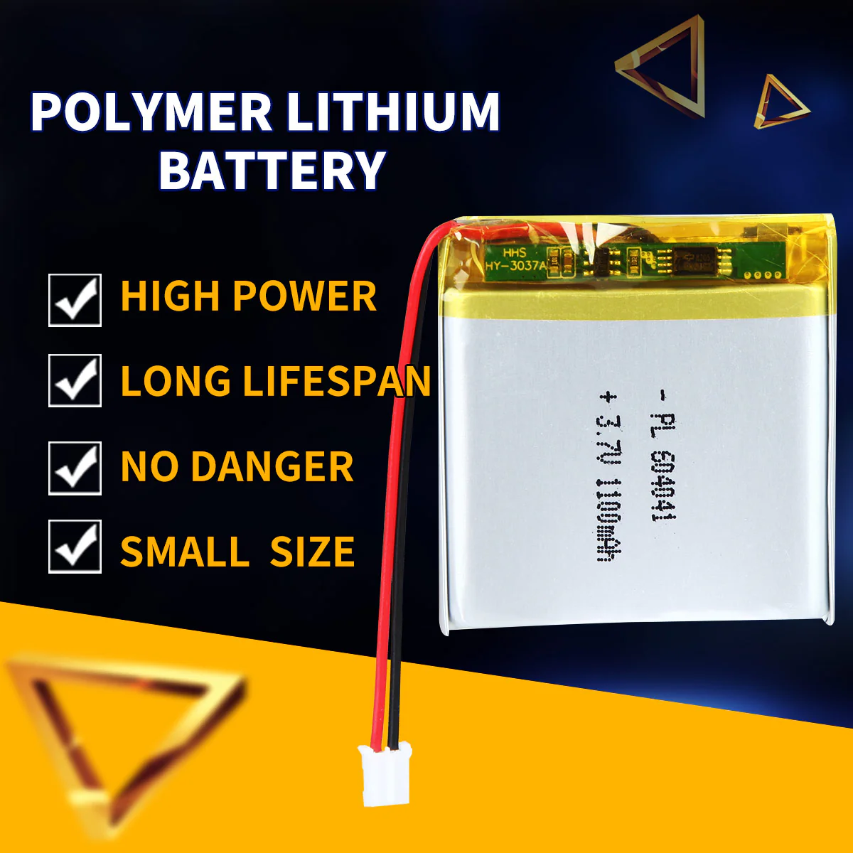 3.7V 1100mAh 604041 Rechargeable Lithium Polymer Battery - Image 2