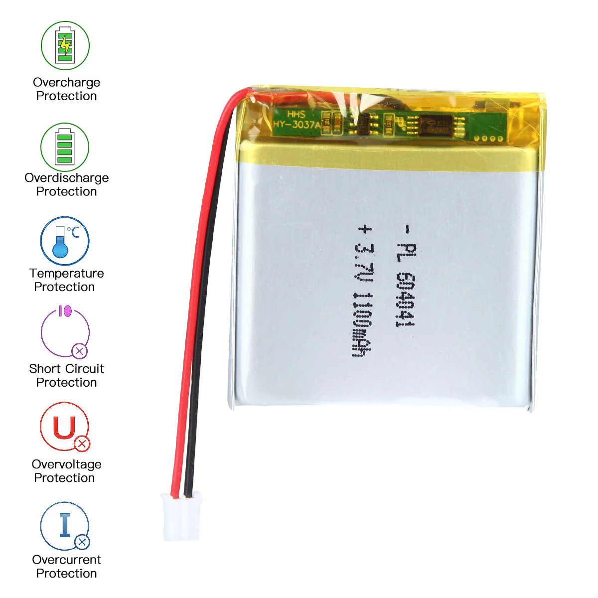 3.7V 1100mAh 604041 Rechargeable Lithium Polymer Battery - Image 4