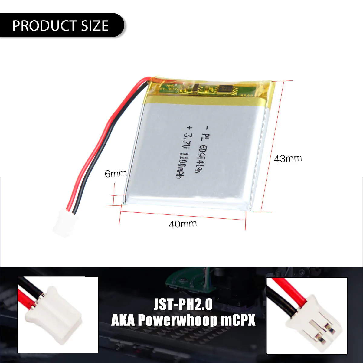 3.7V 1100mAh 604041 Rechargeable Lithium Polymer Battery - Image 5