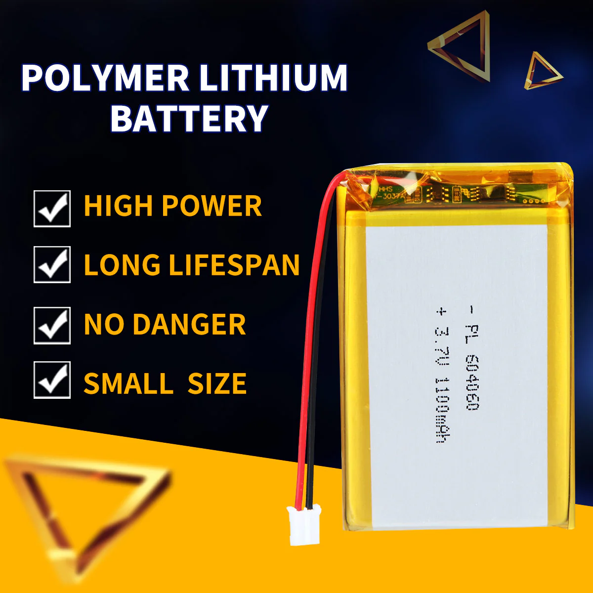 3.7V 1100mAh 604060 Rechargeable Lithium Polymer Battery - Image 3