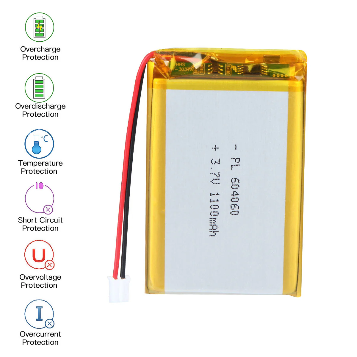 3.7V 1100mAh 604060 Rechargeable Lithium Polymer Battery - Image 5