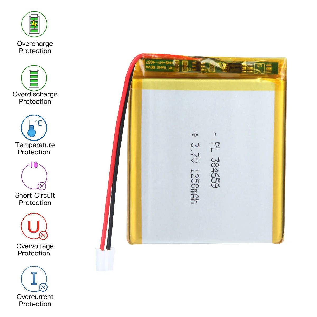3.7V 1250mAh 384659 Rechargeable Lithium Polymer Battery - Image 4