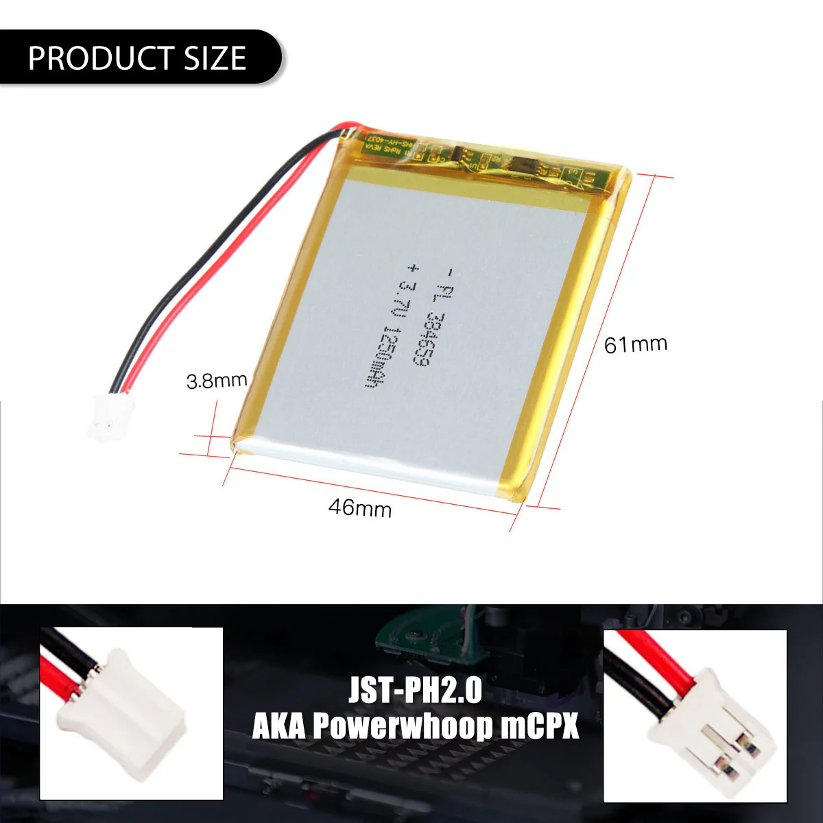 3.7V 1250mAh 384659 Rechargeable Lithium Polymer Battery - Image 5