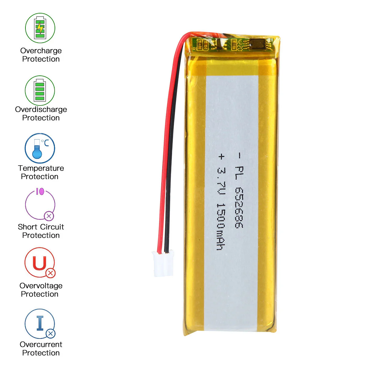 3.7V 1500mAh 652686 Rechargeable Lithium Polymer Battery - Image 4