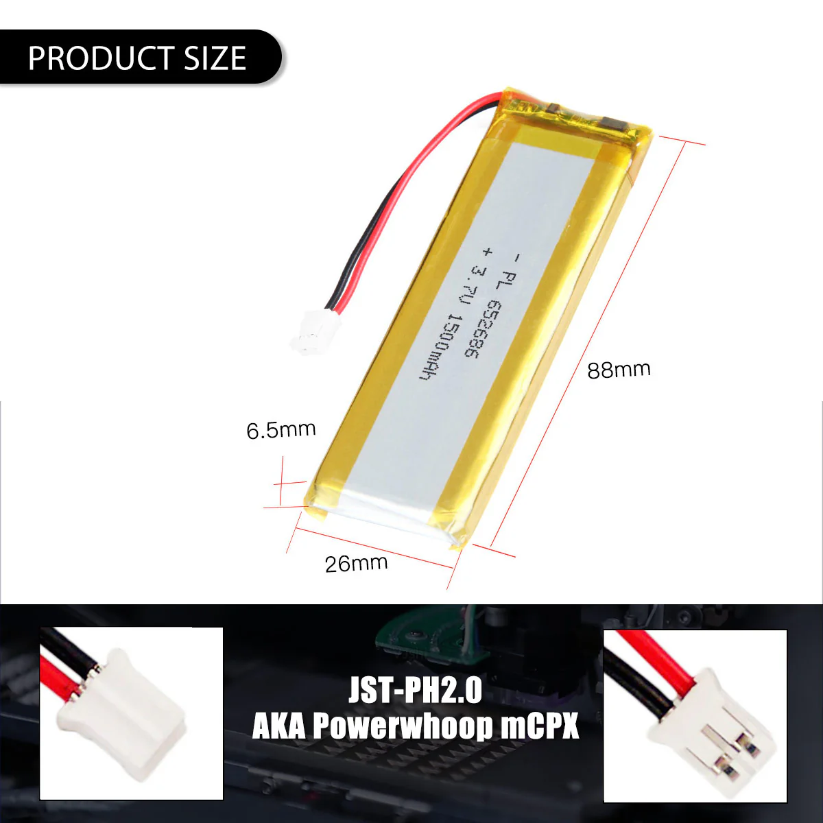 3.7V 1500mAh 652686 Rechargeable Lithium Polymer Battery - Image 5