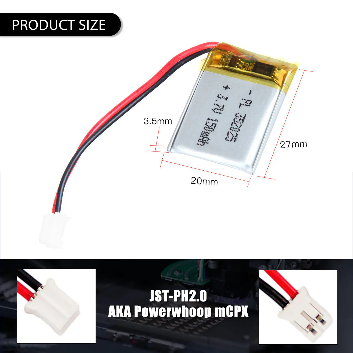 3.7V 150mAh 352025 Rechargeable Lithium Polymer Battery - Image 5