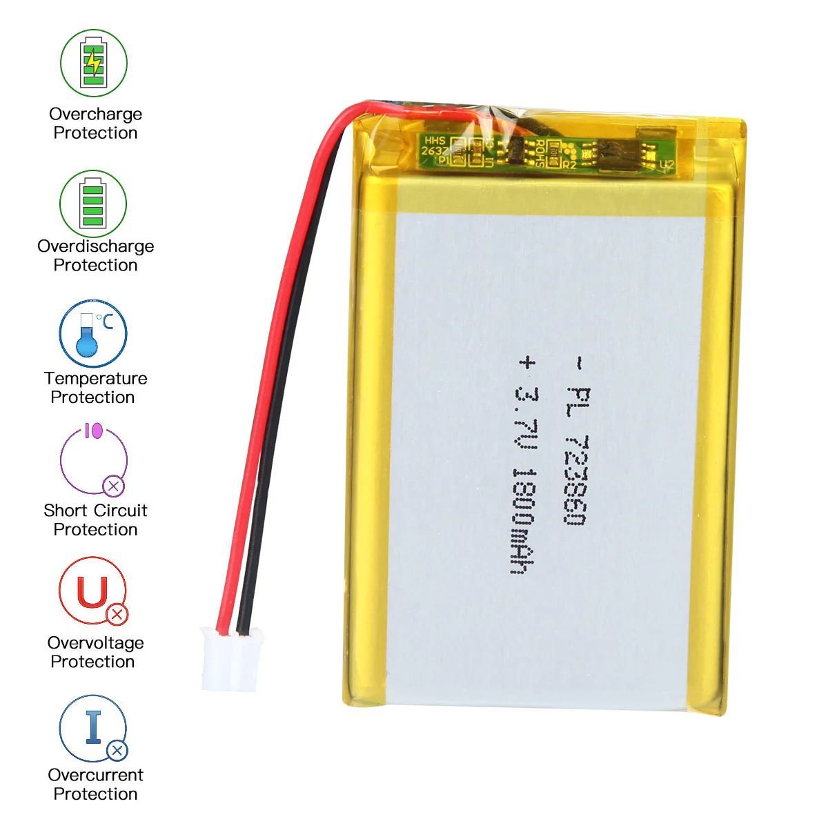 3.7V 1800mAh 723860 Rechargeable Lithium Polymer Battery - Image 4