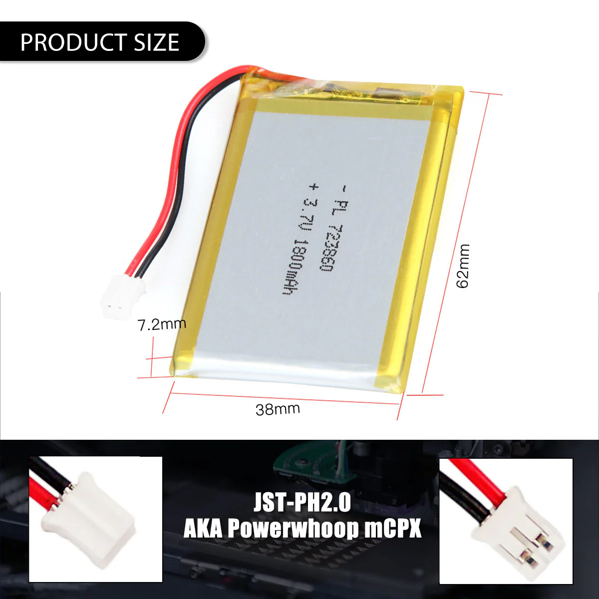 3.7V 1800mAh 723860 Rechargeable Lithium Polymer Battery - Image 5